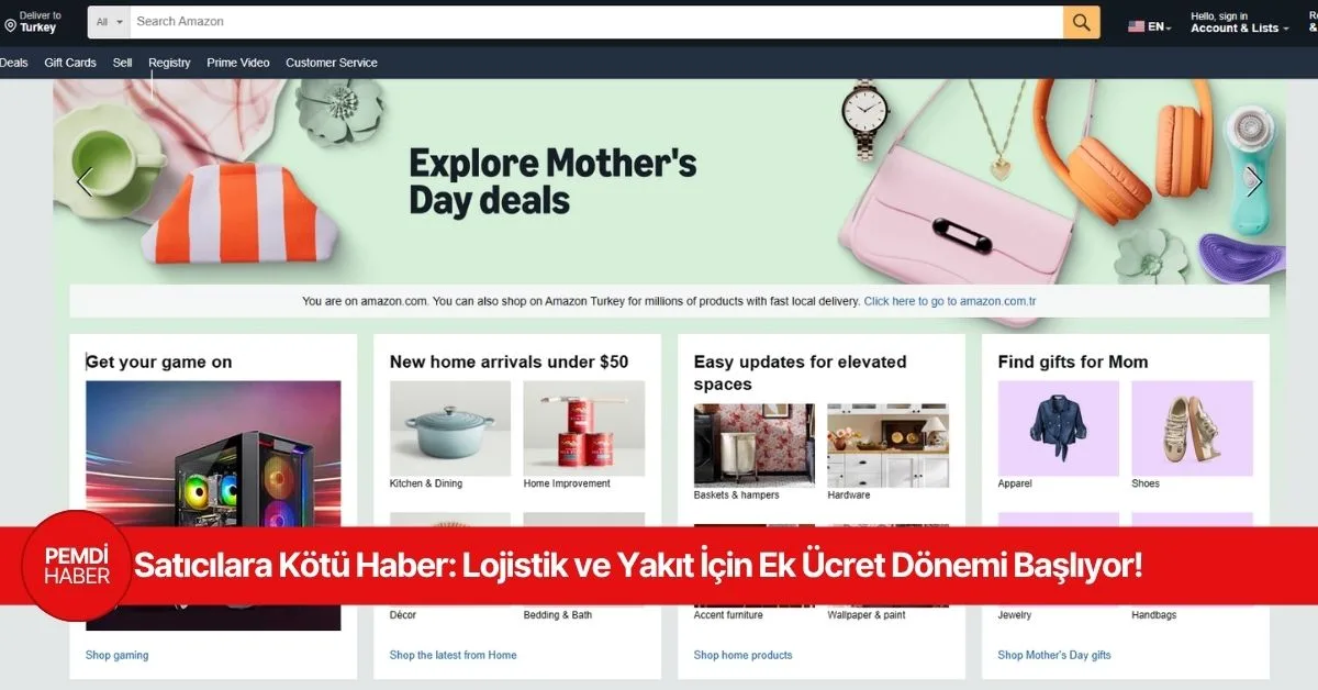 Amazon lojistik ek ücret ve yakıt maliyeti güncellemesi